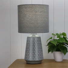 45cm Turkana Ceramic & Cotton Table Lamp