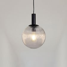 Salween Steel & reeded Glass Pendant Light