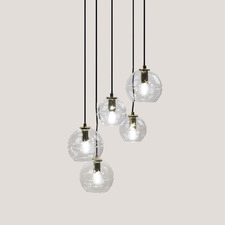 Kemi Glass Orb 5 Light Cluster Pendant