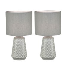 Turkana Ceramic & Cotton Table Lamps (Set of 2)