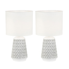45cm Turkana Ceramic & Cotton Table Lamps (Set of 2)