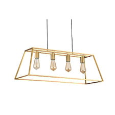Reuten Gold Steel 4 Light Linear Pendant