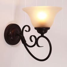 Bennett Steel & Frosted Glass Wallchiere Light