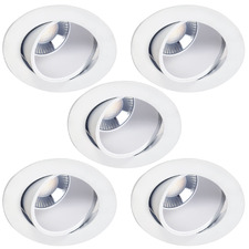 Rowland 90mm Cut Out LED 8W Gimble Recessed Downlights (Set of 5)