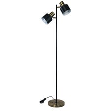Cosenza Black Metal 2 Light Floor Lamp