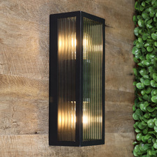 Farah Fluted Glass Exterior Up/Down Wall Light