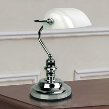 Diem Steel Touch Bankers Desk Lamp