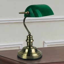 Diem Steel Touch Bankers Desk Lamp