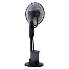 Heller 75W Black Oscillating Misting Pedestal Fan with Remote Control