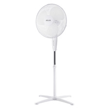 Heller 50W White Oscillating Pedestal Fan with Cross Base