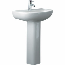 Compact 550mm Pedestal Ceramic Basin