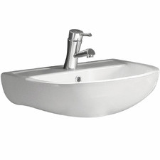 Compact 550mm Wall Mounted Ceramic Basin