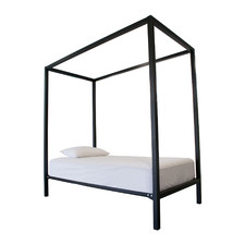 Black Nusa Steel Canopy Bed