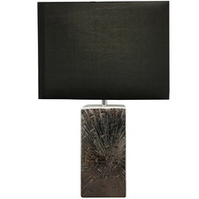 Mia Black Linen & Ceramic Table Lamp