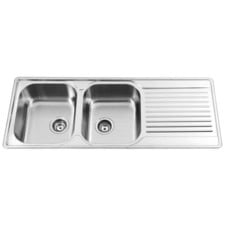 Prestige 1200mm Flushmount Double Kitchen Sink with Right Drainer