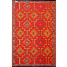 Orange Lhasa Indoor Outdoor Rug