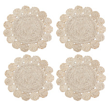 Torn Round Jute Placemats (Set of 4)