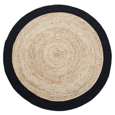 Black Phoenix Hand-Woven Jute Round Rug