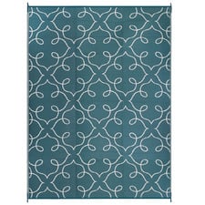 Sea Green & White Syracuse Waterproof Outdoor Rug