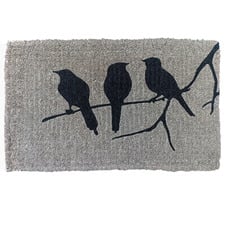 Black Birds on Branch Bleum Coir Doormat