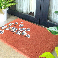 Coral Magnolia Chrono Coir Doormat