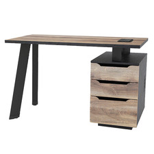 Natural & Black Arto Workstation Desk