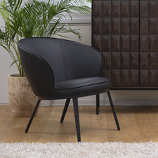 Black Gain Faux Leather Lounge Chair