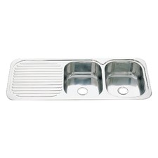 Lanco 1180mm Double Stainless Steel Kitchen Sink with Left Drainer