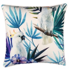White Cockatoo Bird Outdoor Cushion