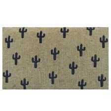 Black Cactus Doormat