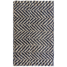 Black & Natural Hand Woven Jute Rug