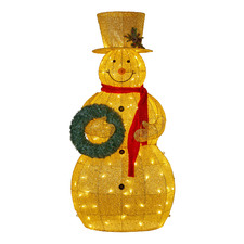 150cm Gold Snowman LED Outdoor Christmas Decoration
