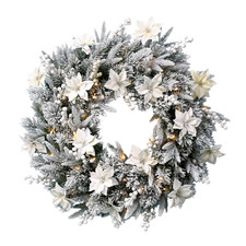Frosted Colonial LED Christmas Wreath