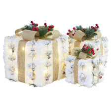 3 Piece Avery Christmas Present with LED Ornament Set