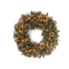 Glittery Bristle LED Christmas Wreath
