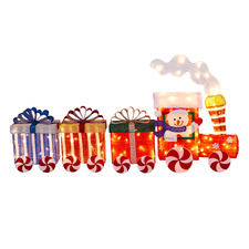 4 Piece Train & Carriage with LED Ornament Set
