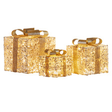 3 Piece Felicia LED Christmas Present Ornament Set