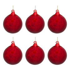 Faint Crackle Glass Baubles (Set of 6)