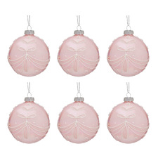 Royalty Glittered Glass Baubles (Set of 6)