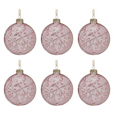 Pearl Glass Baubles (Set of 6)