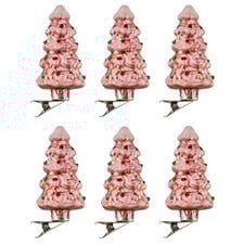 (Set of 6) Clip-On Tree Christmas Ornaments