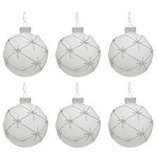 Star Lining Glass Baubles (Set of 6)