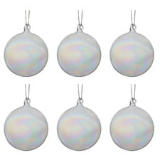 (Set of 6) Clear Glass Baubles