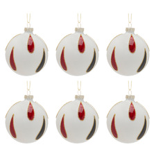 Patterned Glass Baubles (Set of 6)