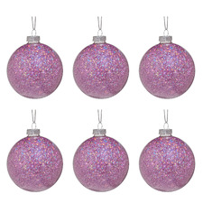 (Set of 6) Whimsy Dust Glass Baubles