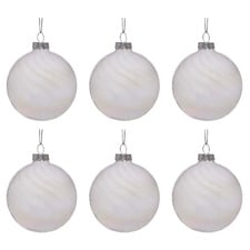 (Set of 6) Faint Iridescent Glass Baubles