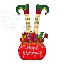 Elf Stuck in a Gift Sack LED Christmas Decoration