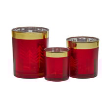 3 Piece Shimmera Christmas Candle Holder Set