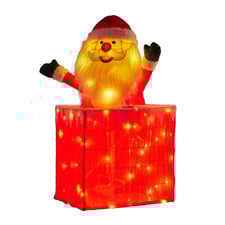 Nevaya Santa in a Chimney LED Christmas Ornament