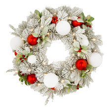 Snowy Elegance LED Christmas Wreath